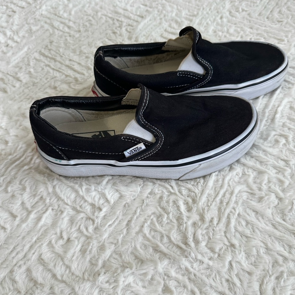 VANS Off The Wall Mens 3.5 Womens 5 Black Slip On Low Skate Shoes Sneakers - Picture 4 of 10